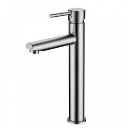 Euro Round Solid Brass Brushed Nickel Tall Basin Mixer Bathroom Vanity Tap Euro Round Solid Brass Brushed Nickel Tall Basin Mixer Bathroom Vanity Tap